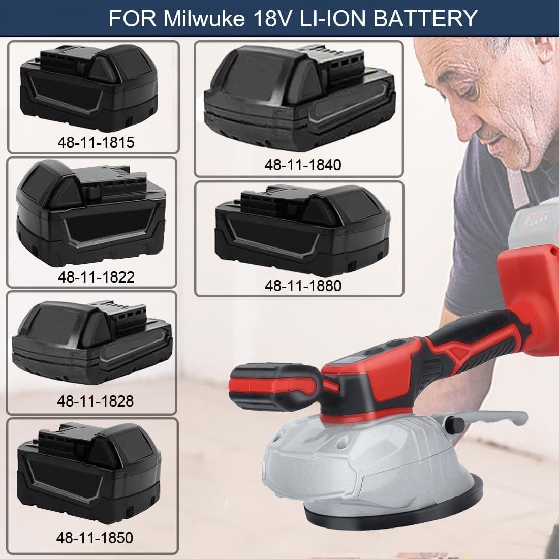 Tile Vibration Tool for Mil-wauke 18V Battery, Han