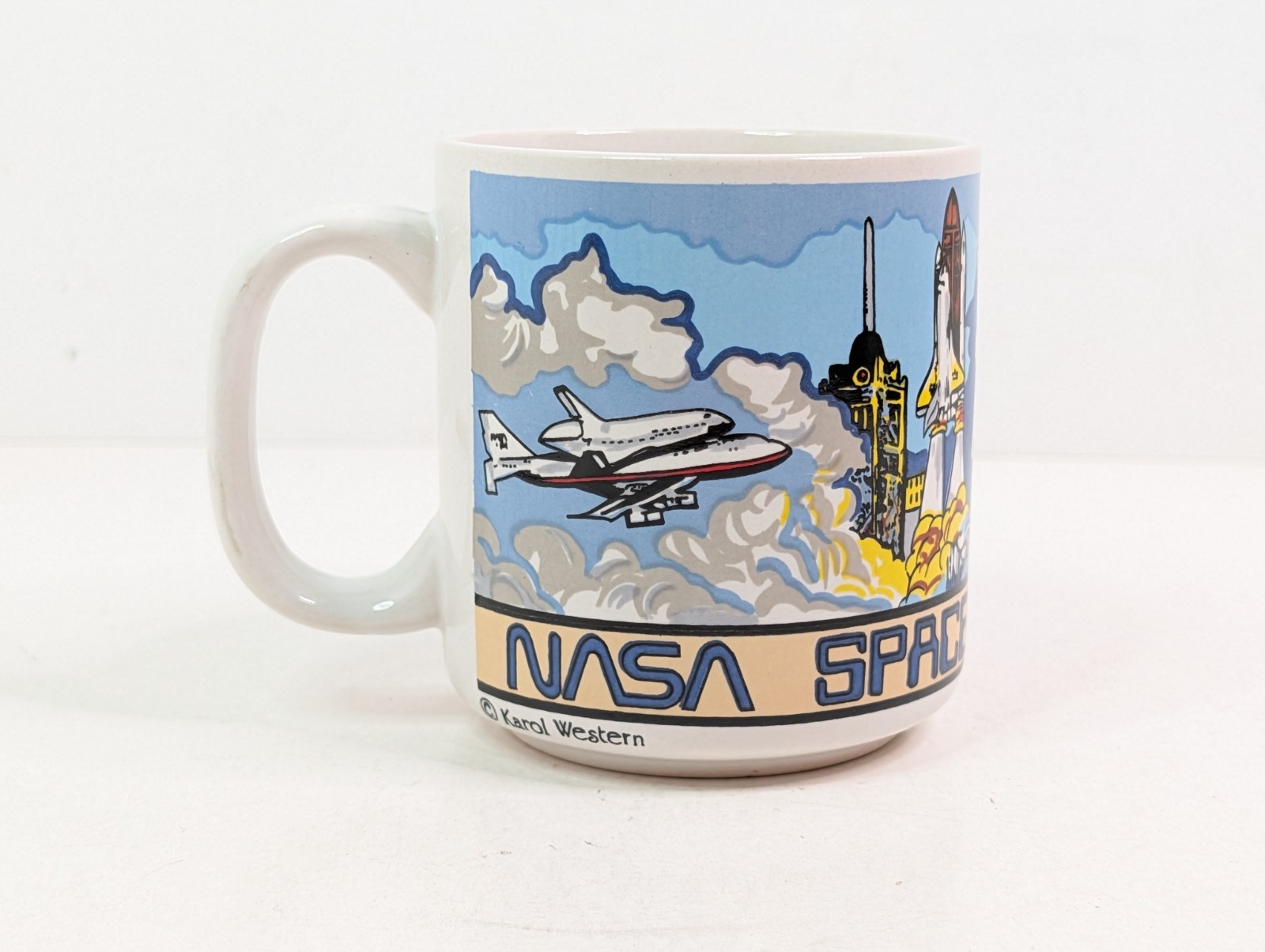 NASA Spaceport USA Space Shuttle Astronaut Ceramic Karol Western 1980s Vtg Japan