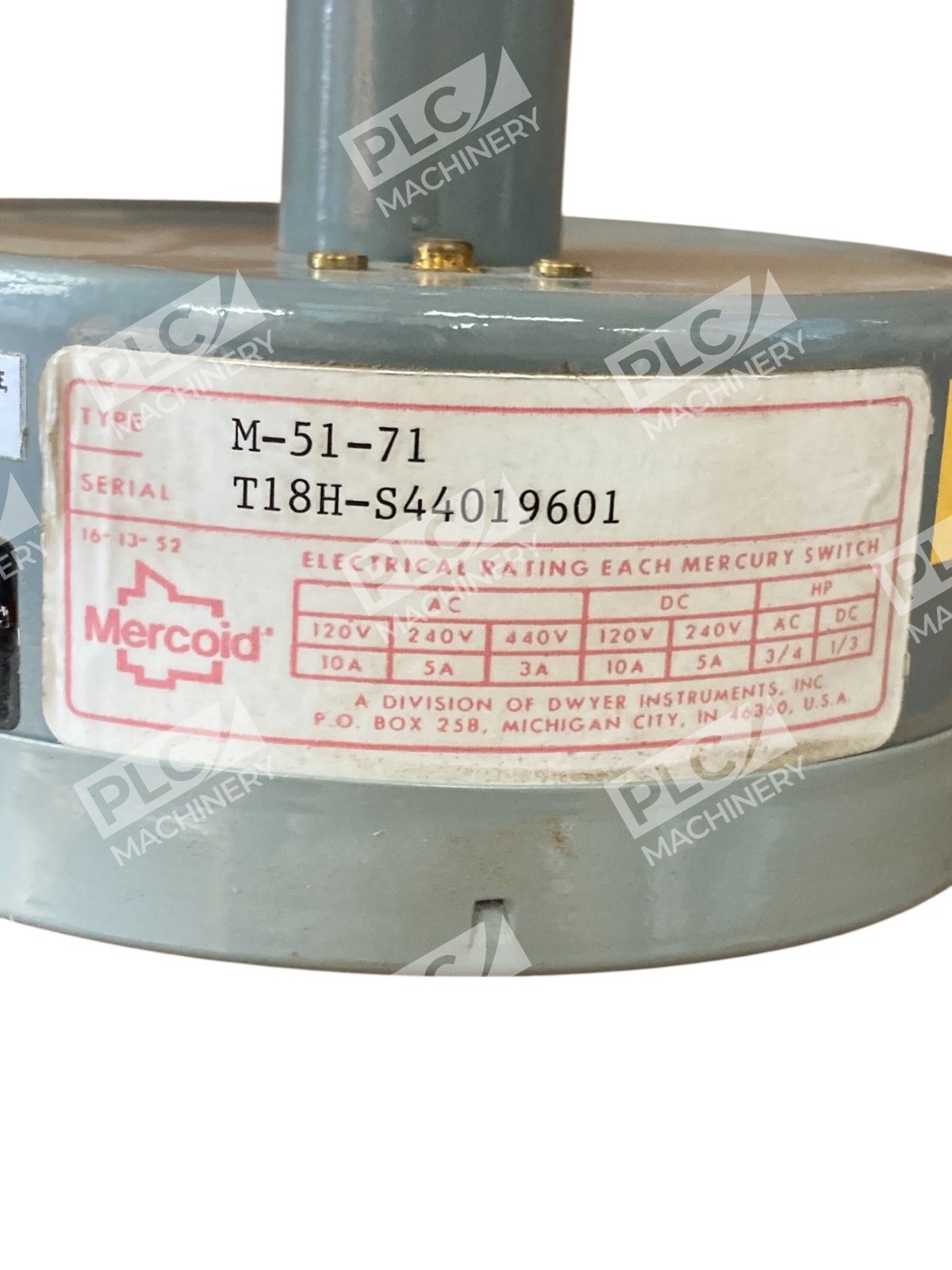Mercoid Control M-51-71 Air Temperature Switch