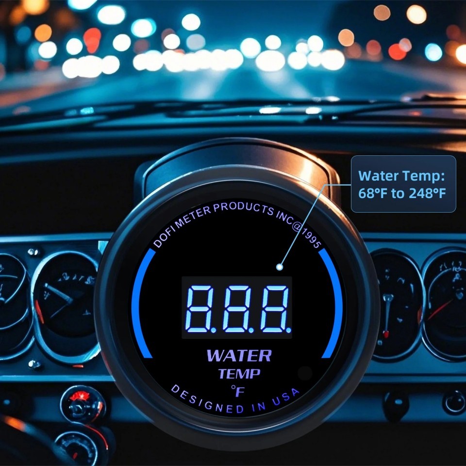 2" 52mm Blue LED Car Digital Water Temp Gauge 68-248Fahrenheit Meter with sensor