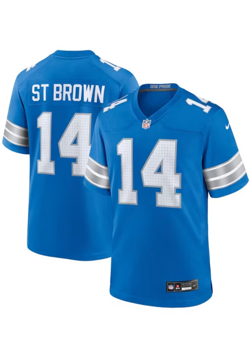 Amon Ra St Brown Detroit Lions Blue Nike Jersey - NEW WITH TAGS