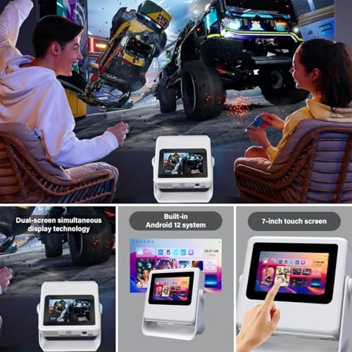 4k Support Projector with WiFi and Bluetooth,TouchScreen Portable Medium White