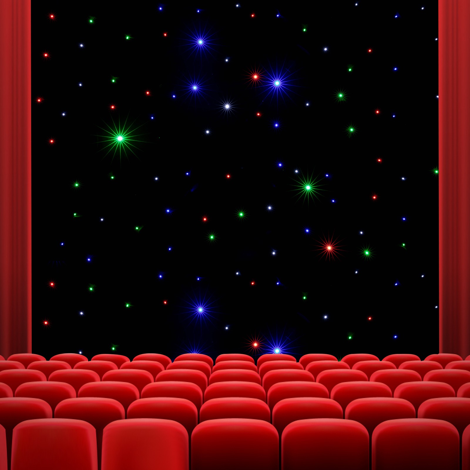 LED Star Stage Backdrop 20x10 ft – Dreamy Curtain with Remote Control