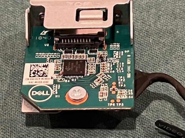 Dell 4JDCY additional DP Video Port w/ cable and bracket