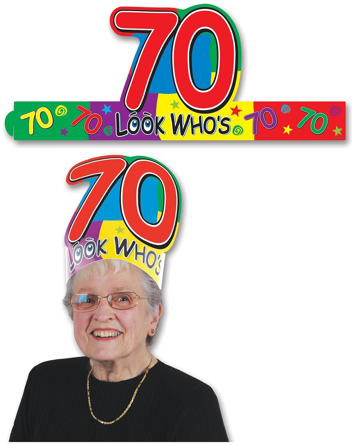 Look Who's "70" Headband for Birthday - Beistle