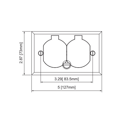 1-Gang Rectangular Floor Box Assembly Kit w/ Brass Flip Cover 15A TR Duplex