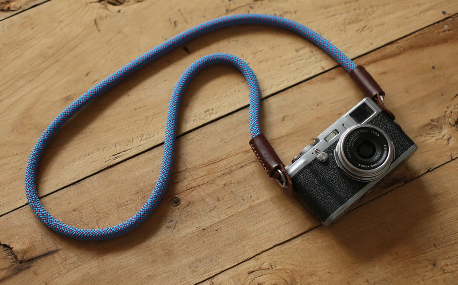 Blue & Red Handmade Rope Camera Strap