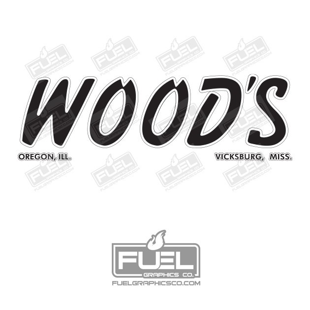 Woods Belly Mower Vintage Equipment Premium Vinyl Decal - 10" wide x 3.18" tall
