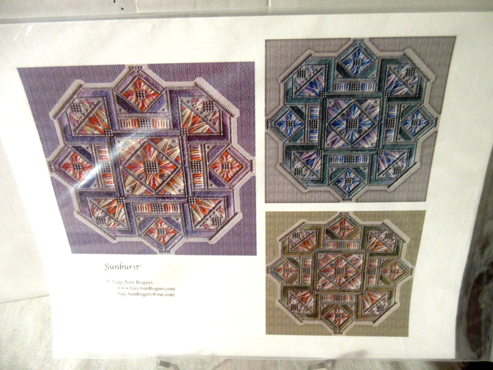 Gay Ann Rogers SUNBURST Geometric Ctd Thread/Needlepoint Pattern