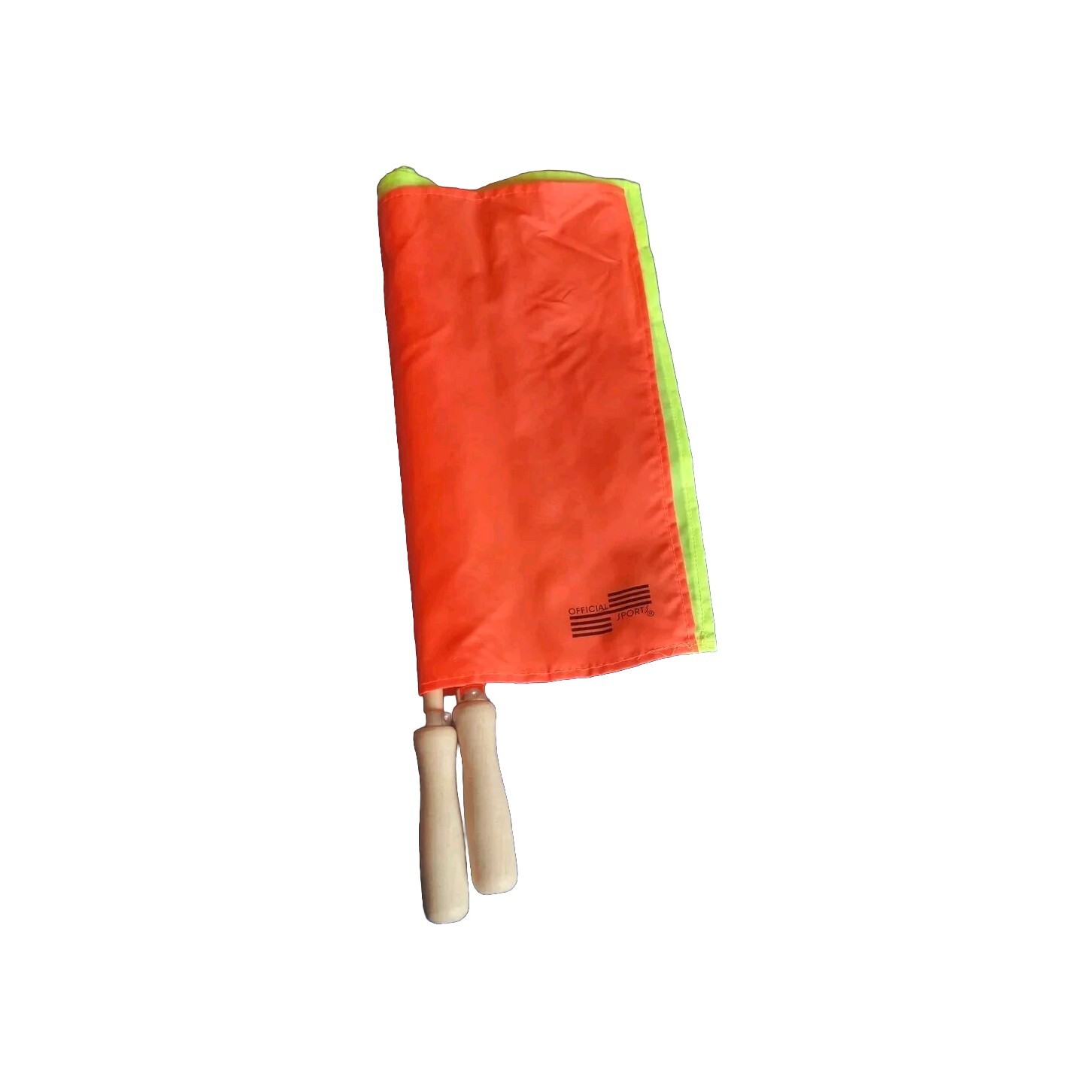 Referee Basic Flag Set. Official Sports.Yellow/Orange. 18"x14". W/Wood Handles.