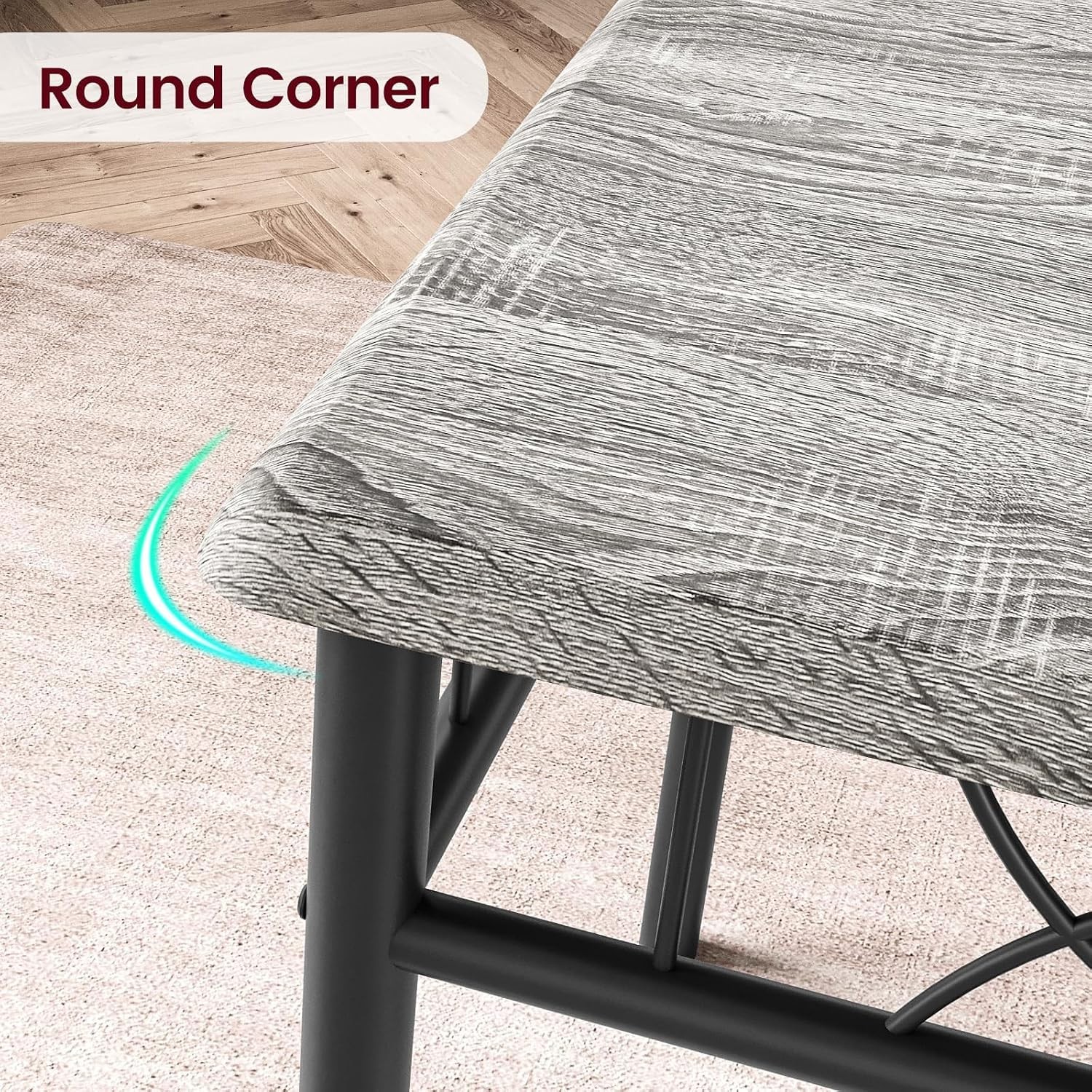 Dining Table Set, 5 Piece Rectangle Dining Kitche Table Set for 4 with 4