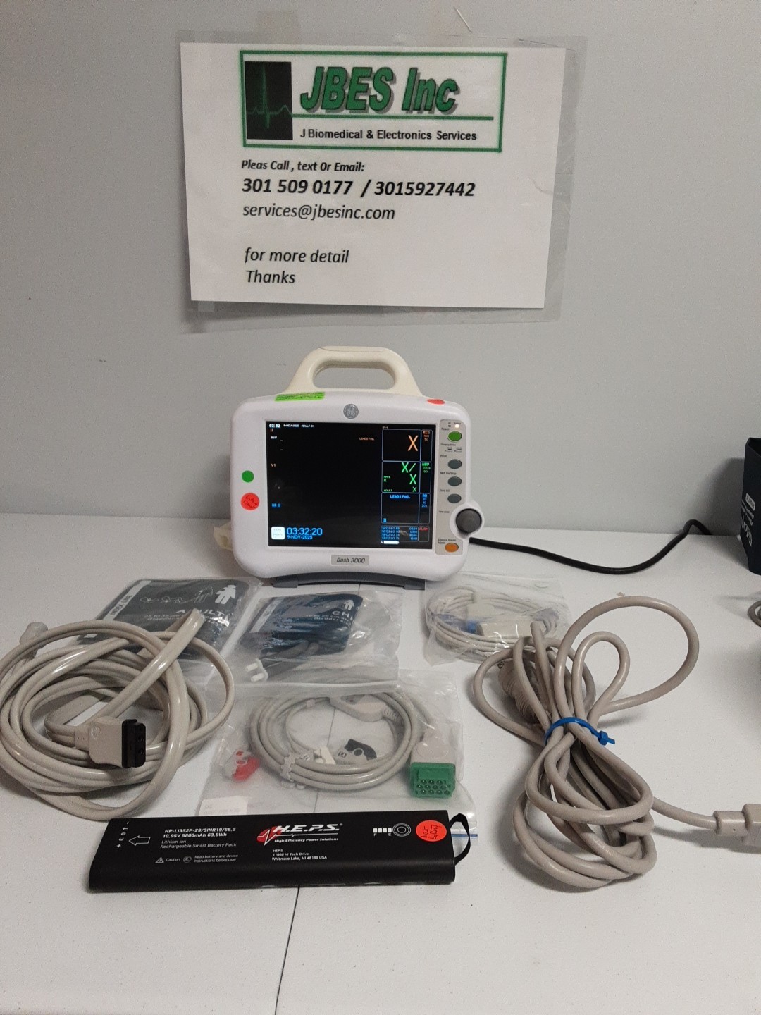 GE Dash 3000 Nellcor sp02 and soft 7.2 with 2 IBP , 90 DAYS FREE RETURN
