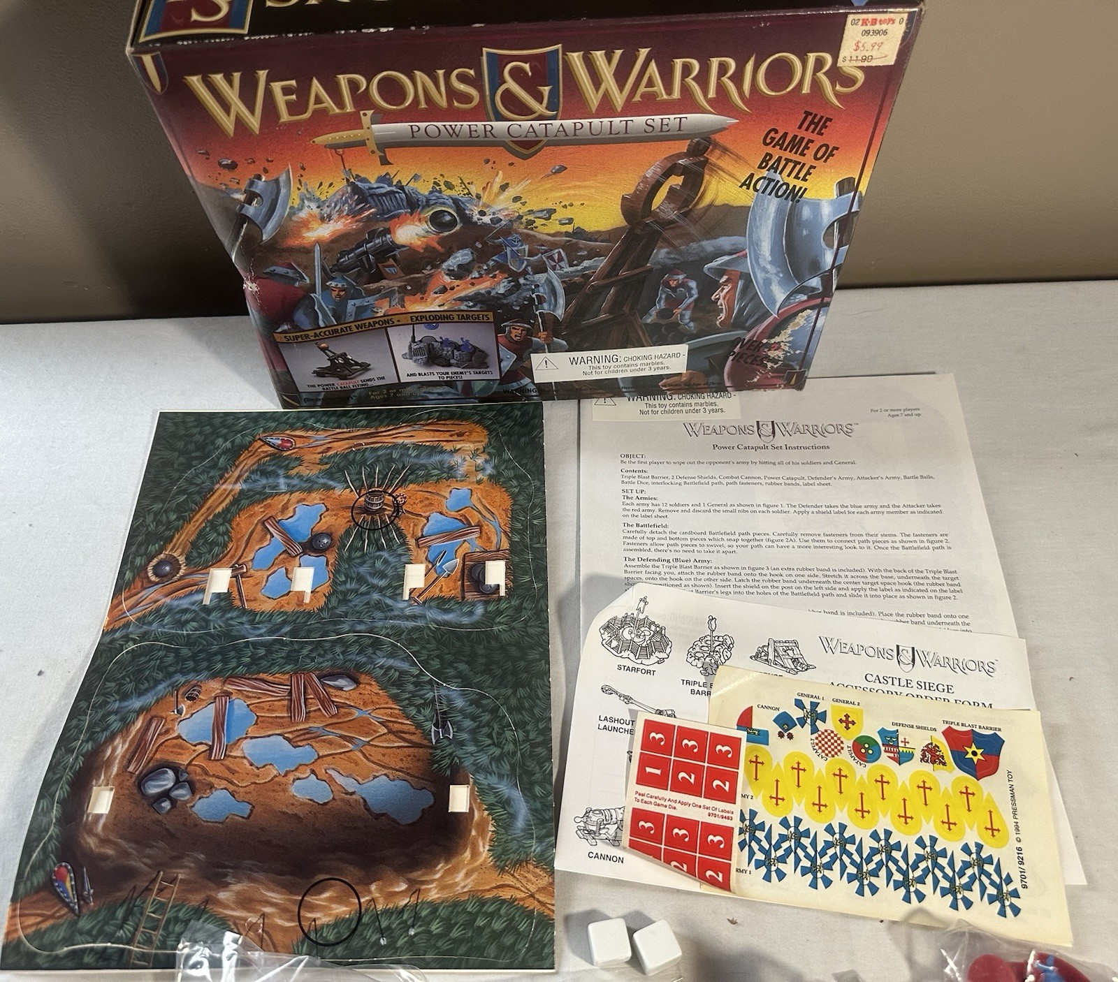 Weapons & Warriors Power Catapult Set New 1994 Open Box