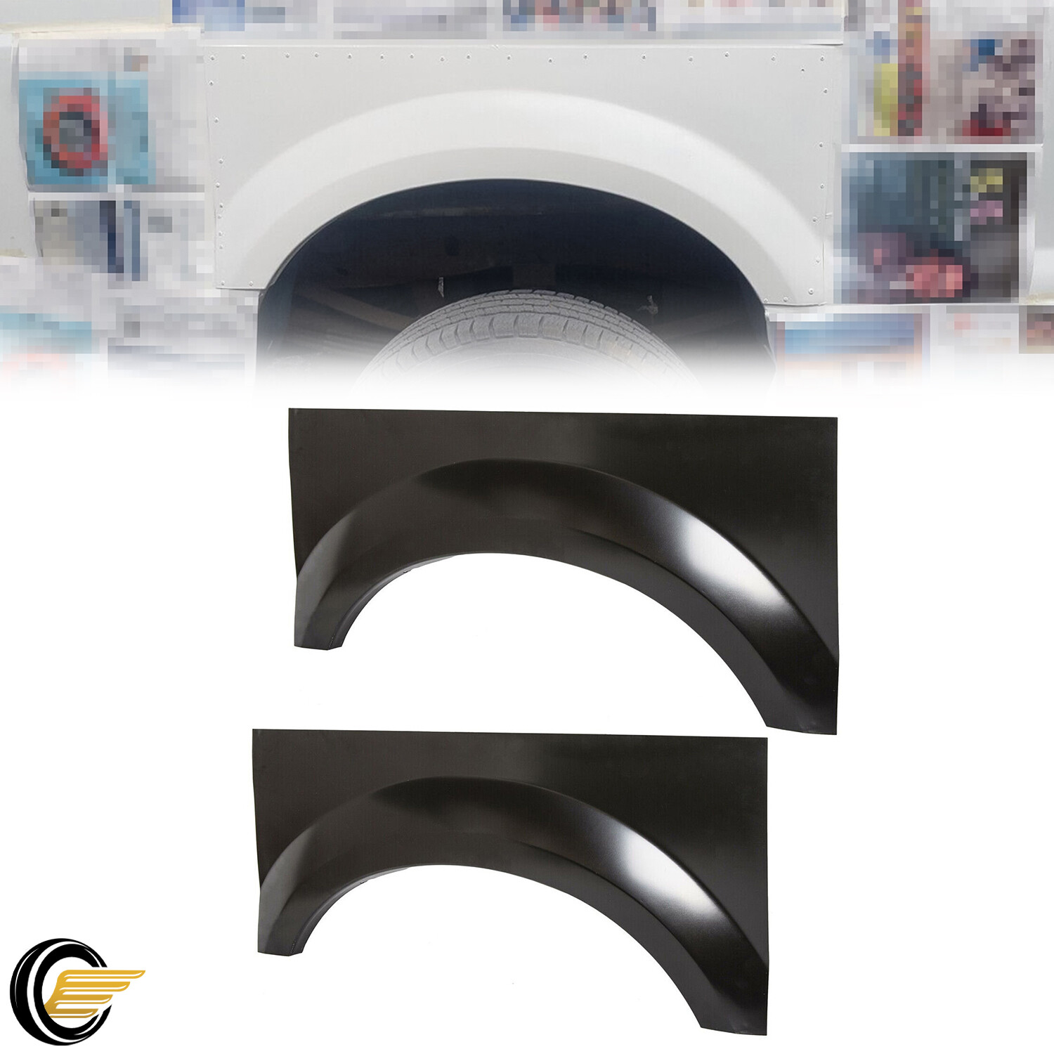 Bed Rear Wheel Arch Repair Patch Panel Pair For 99-10 Ford F250 F350 F450 F550