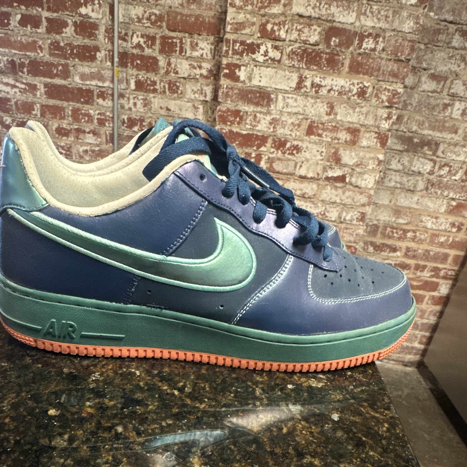 Size 10 - Nike Air Force 1 Brave Blue Green Glow