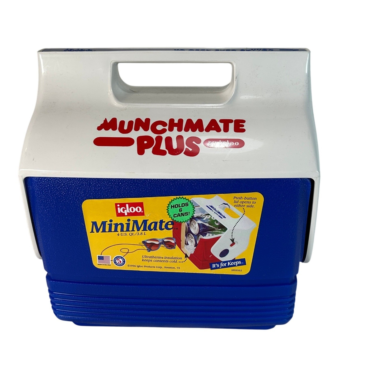 Vintage Igloo Munchmate Plus MiniMate Blue White Lunch Box Cooler 4 Qt New