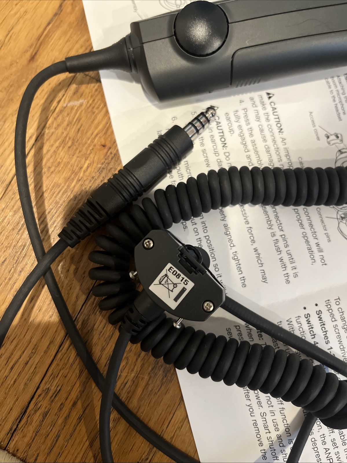 Bose A10 AHX-32-02 ANR 5 Ohm Microphone Headset Single U174 Plug Controller