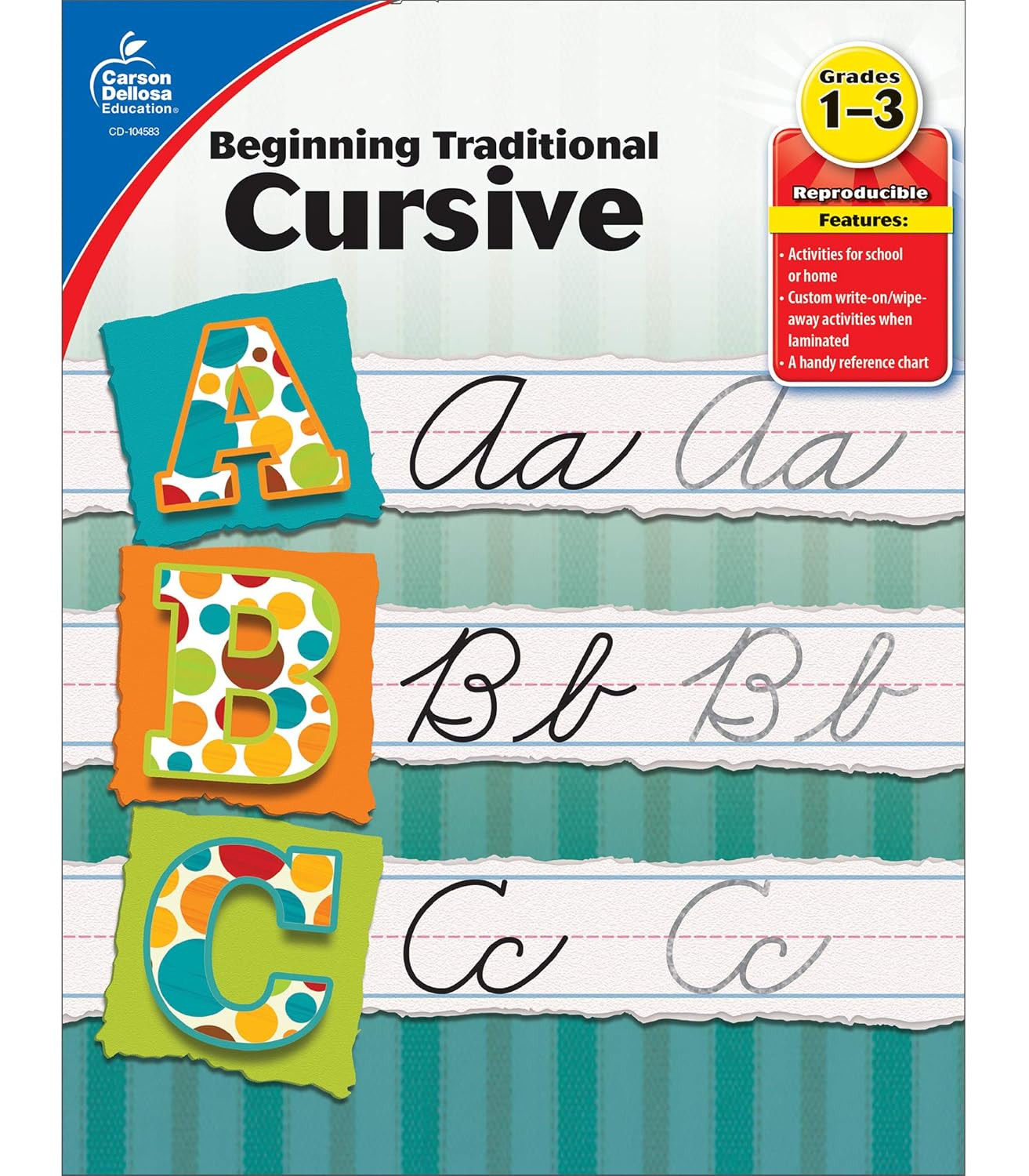 Beginning Traditional Cursive Handwriting Workbook for Kids, Handwriting Practi