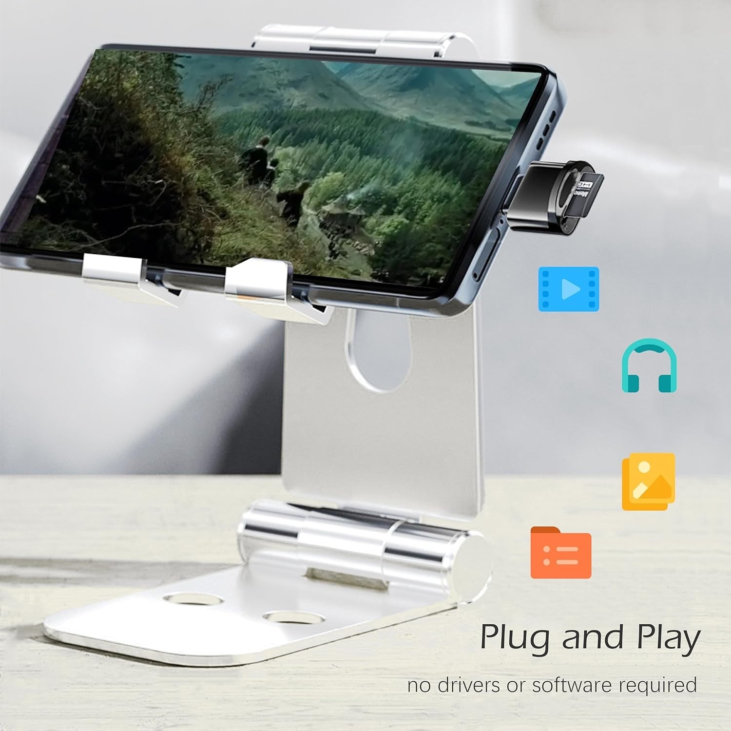 Ultra-Compact USB-C Micro SD Card Reader with Keychain - 480 Mbps Fast Transfer