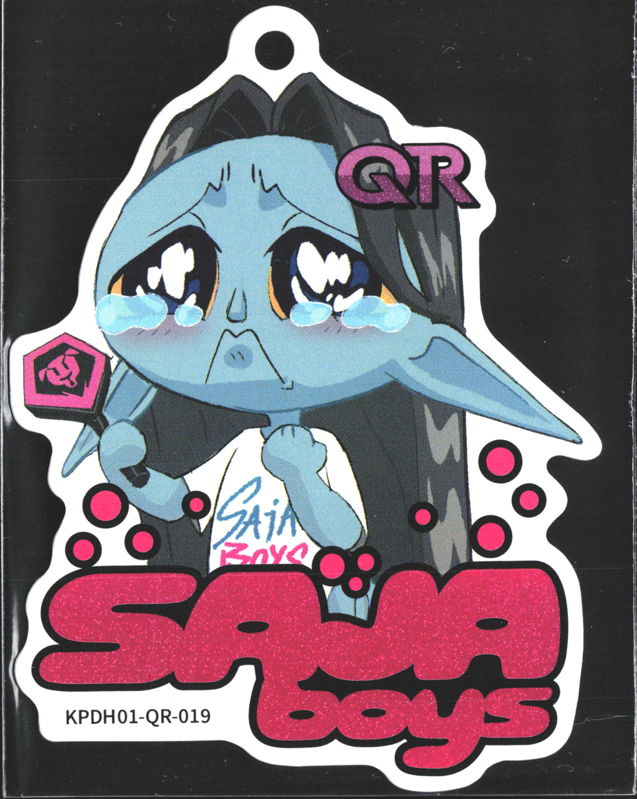 Saja Boys Chibi Crying QR Charm Keychain Kayou KPop Demon Hunters Card QR-019