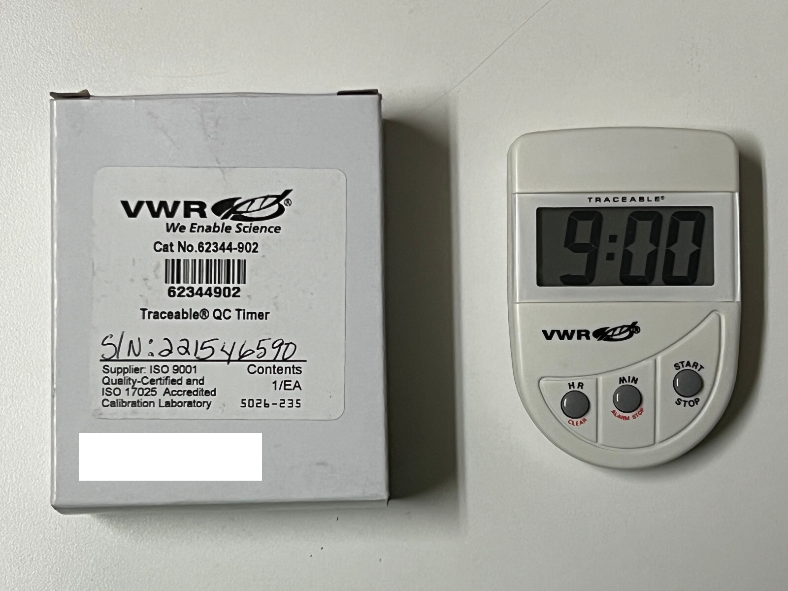 VWR 62344-902 Traceable Digital Laboratory Timer OPEN BOX TESTED