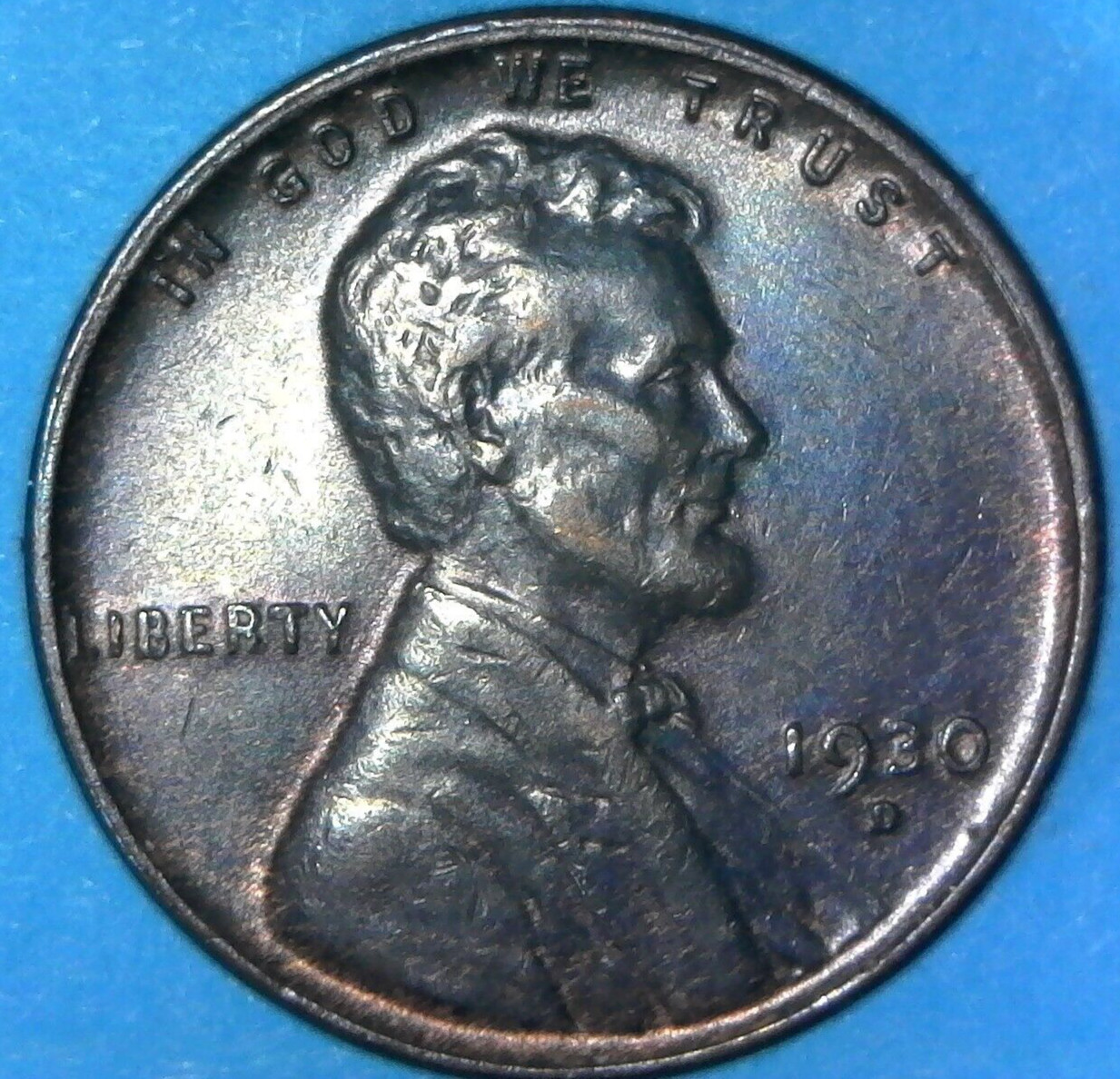 1930 D Lincoln Wheat Cent Strike Through Reverse