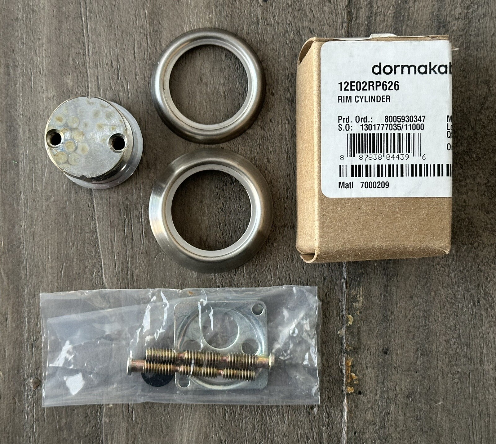 Dormakaba 12E02RP626 Rim Cylinder Silver