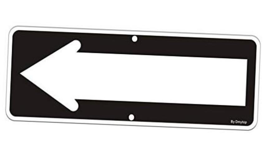 1 Pack Left Right Arrow Signs, Enter Only Reflective Arrow Sign Black - 1 Pack