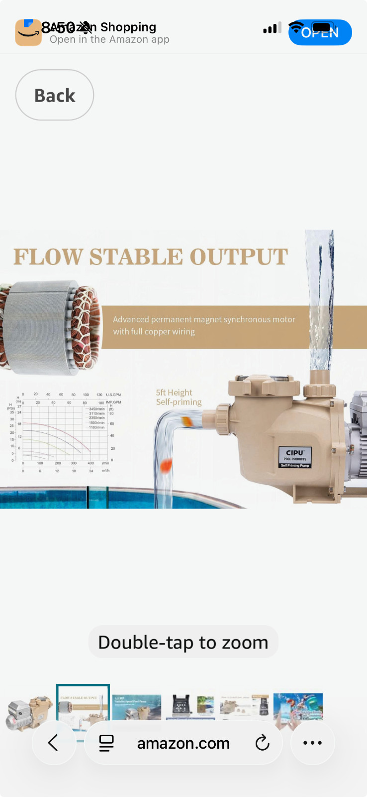 CIPU 1.5HP Variable Speed Pool Replacement Pump 230V Filter System 6420 GPH