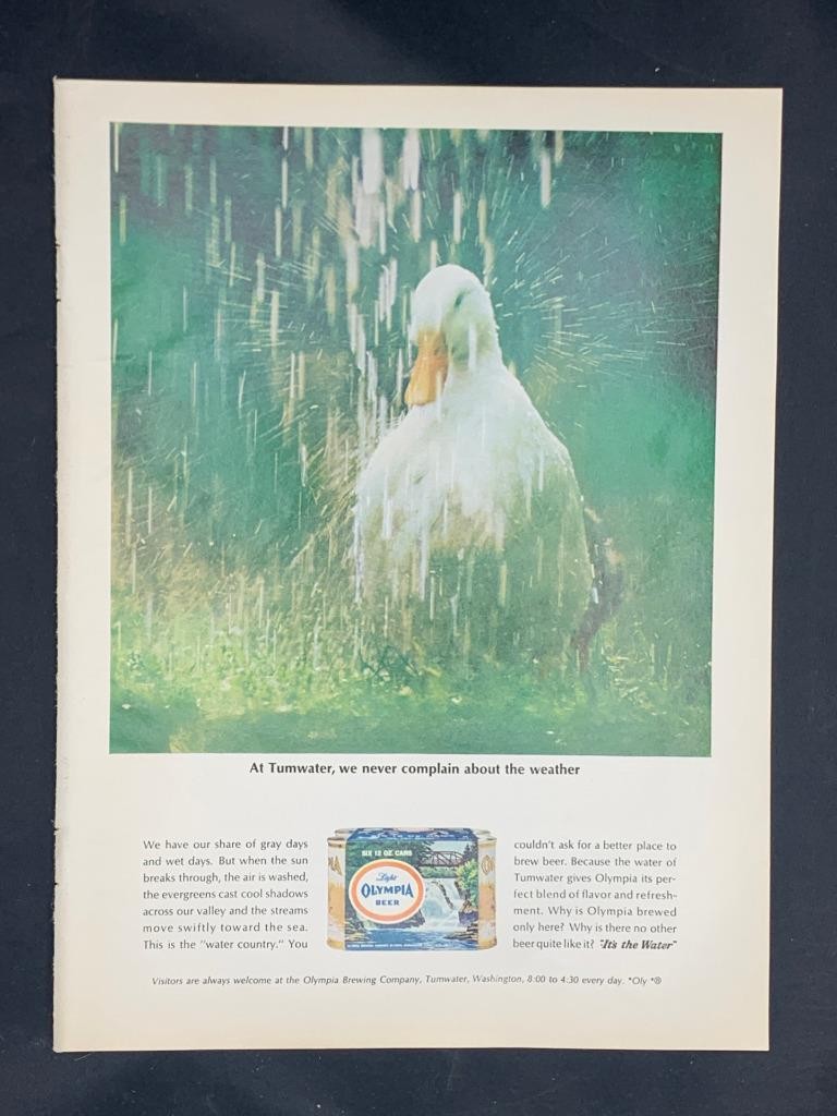 Magazine Ad - 1966 - Olympia Beer - duck