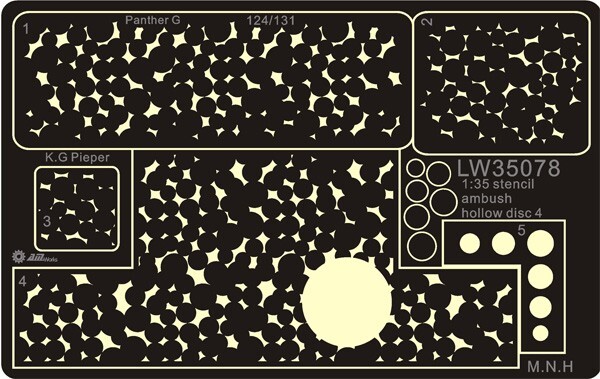 AM-WORKS LW35078 1/35 WWII German Camouflage Hallow Disc #4 - Stencil Mask