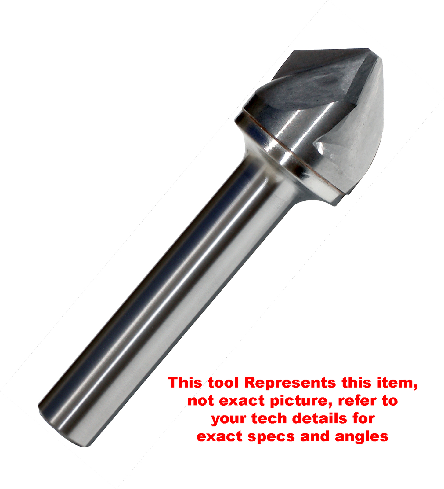 3/8" 90° 3 Flute Carbide Head Single End Countersink 1/4" Shank, 2-5/8"OAL USA