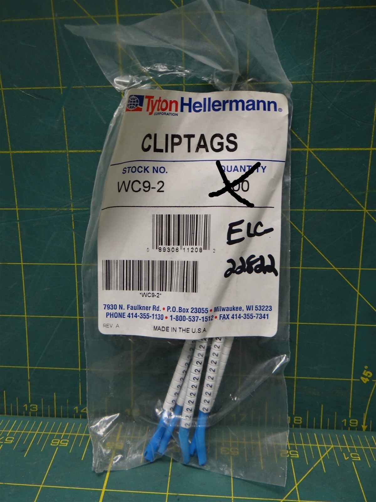 Hellermann Tyton Clip-Tags Wire Marker Number "2" *Lot of 148* 16ga to 10ga