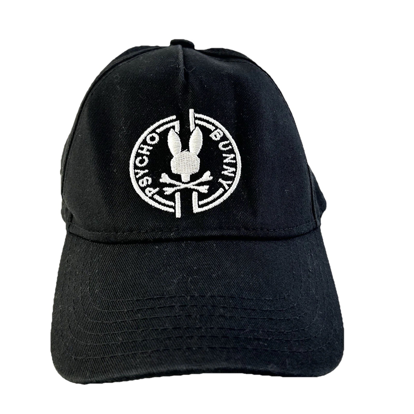 PSYCHO BUNNY Youth Size Black Embroidered 100% Cotton Hat Adjustable