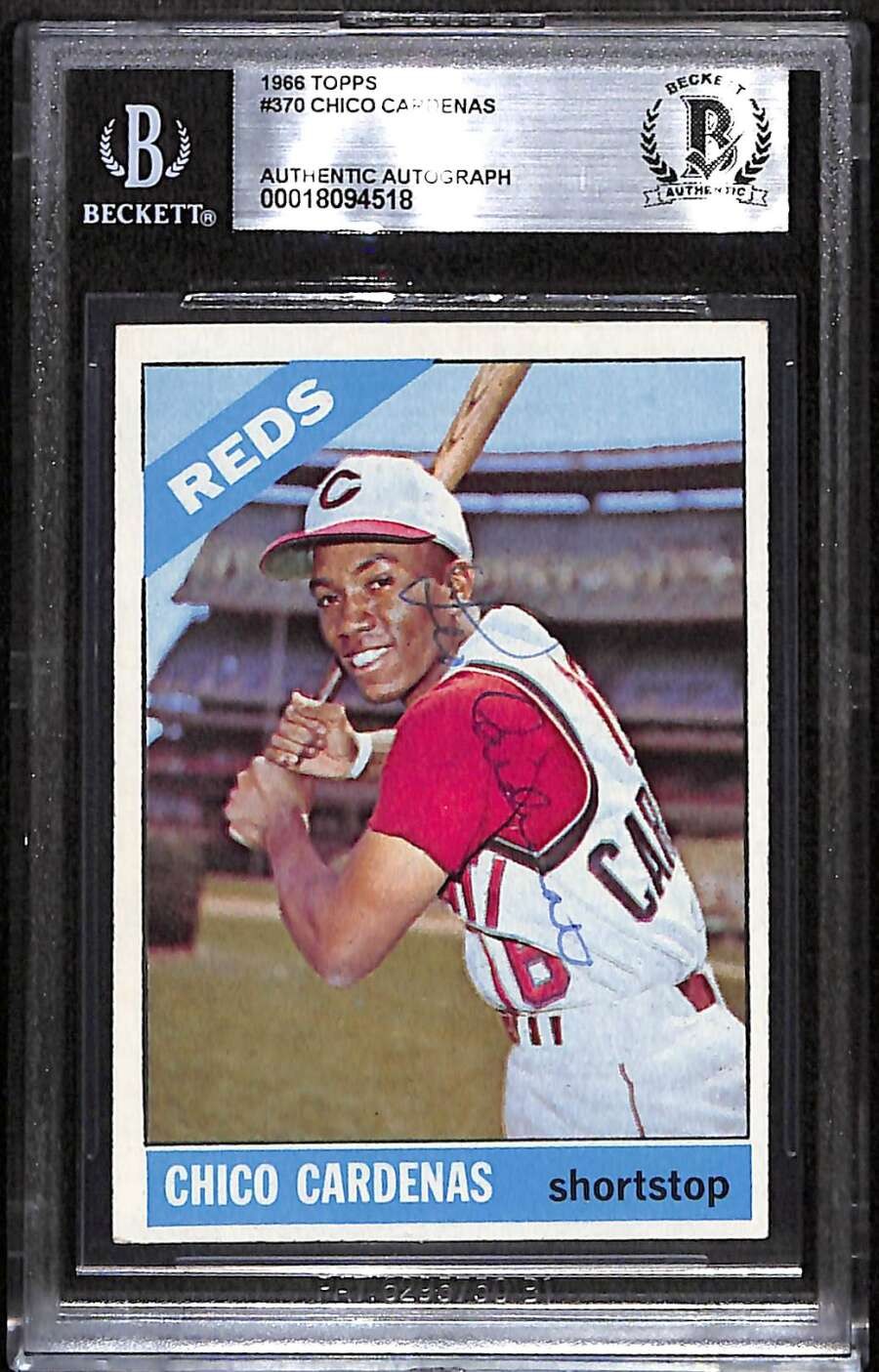 1966 Topps 370 Chico Cardenas  BGS Auto Autographed BAS Authentic C99686