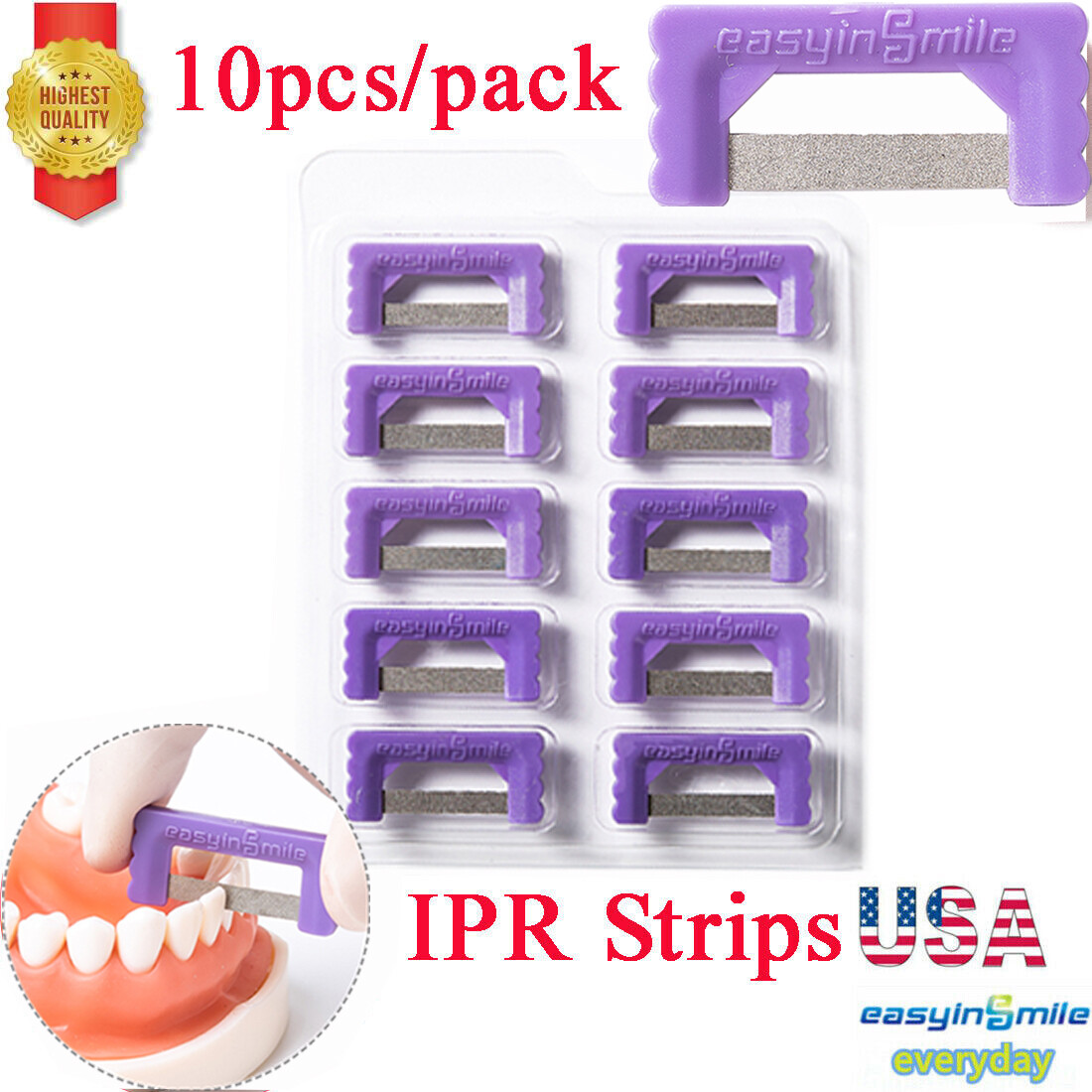 Dental Polishing Strips IPR Enamel Interproximal Reduction Grit Strip 10pc Ortho