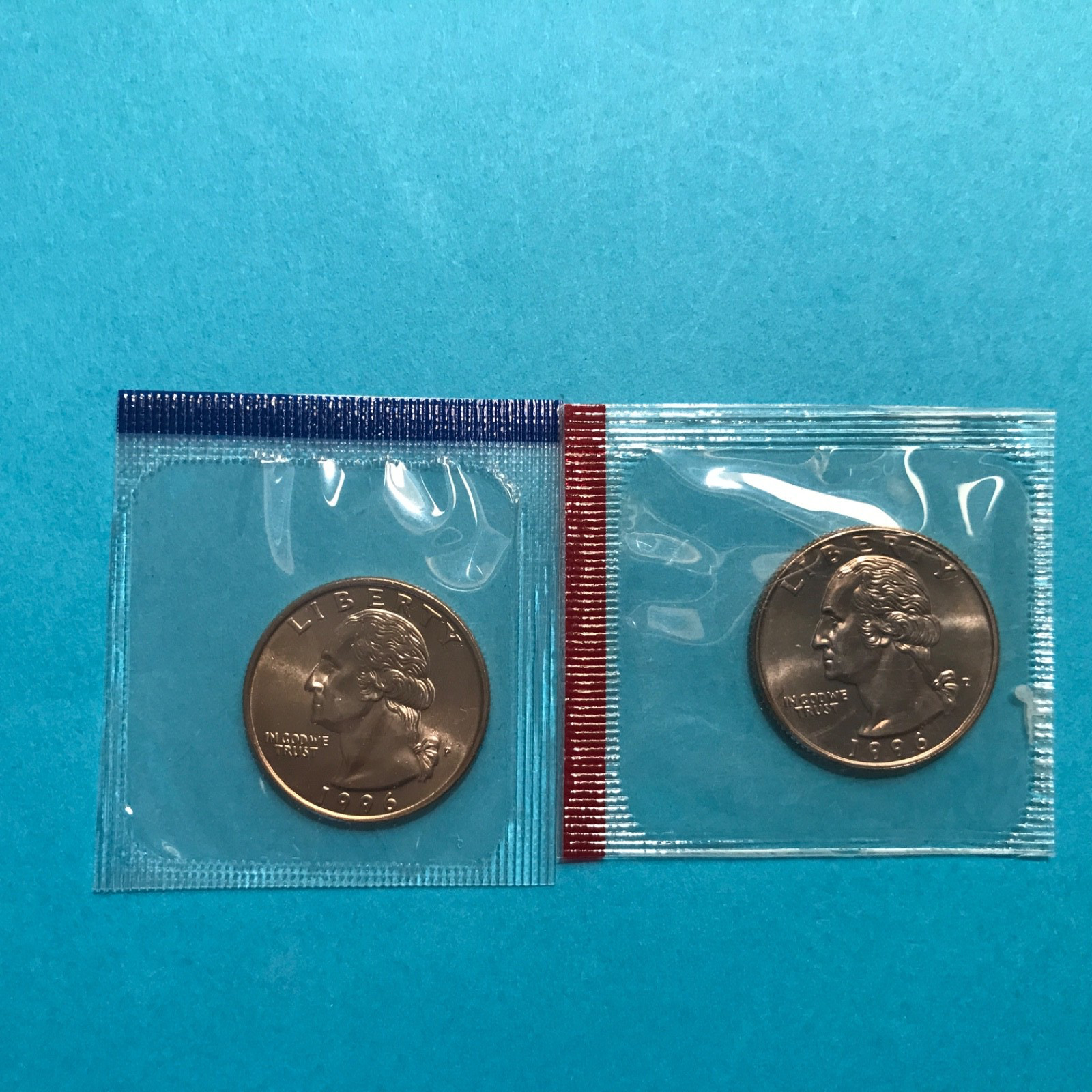 1996 P&D Washington Quarters  Unc    Mint Cello    FREE SHIP