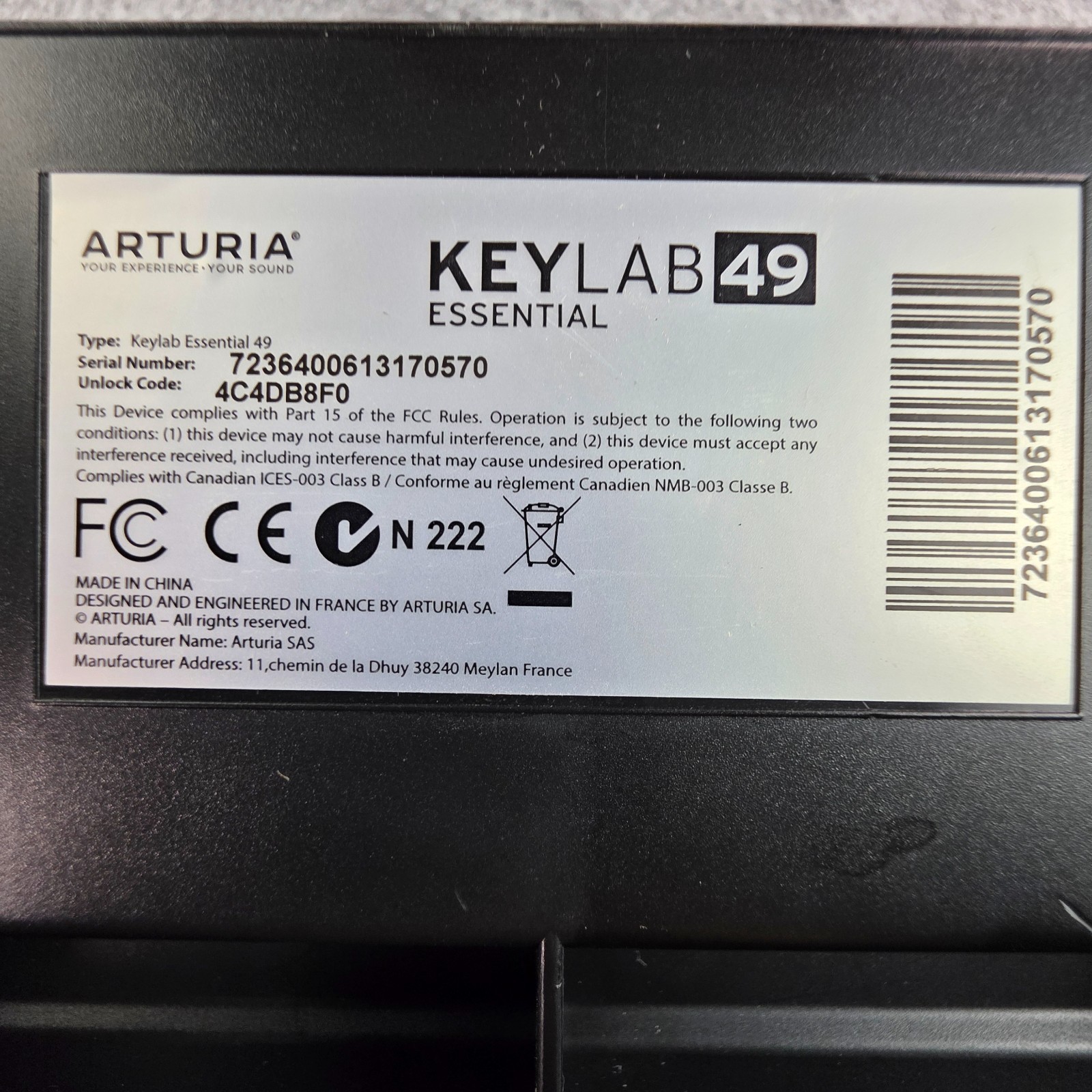 Arturia KeyLab Essential 49 MIDI Keyboard Controller, 49 Synth Keys, USB/MIDI O…