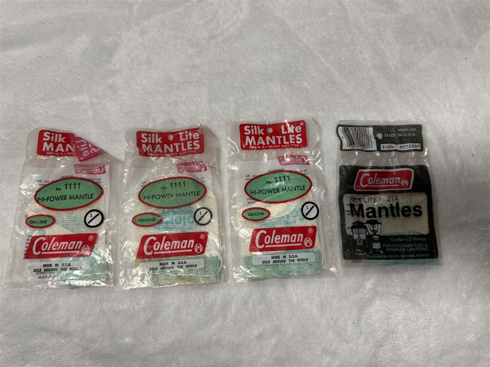 3 PACK COLEMAN 1111 HI POWER MANTLE & 21A SILK LITE MANTLES