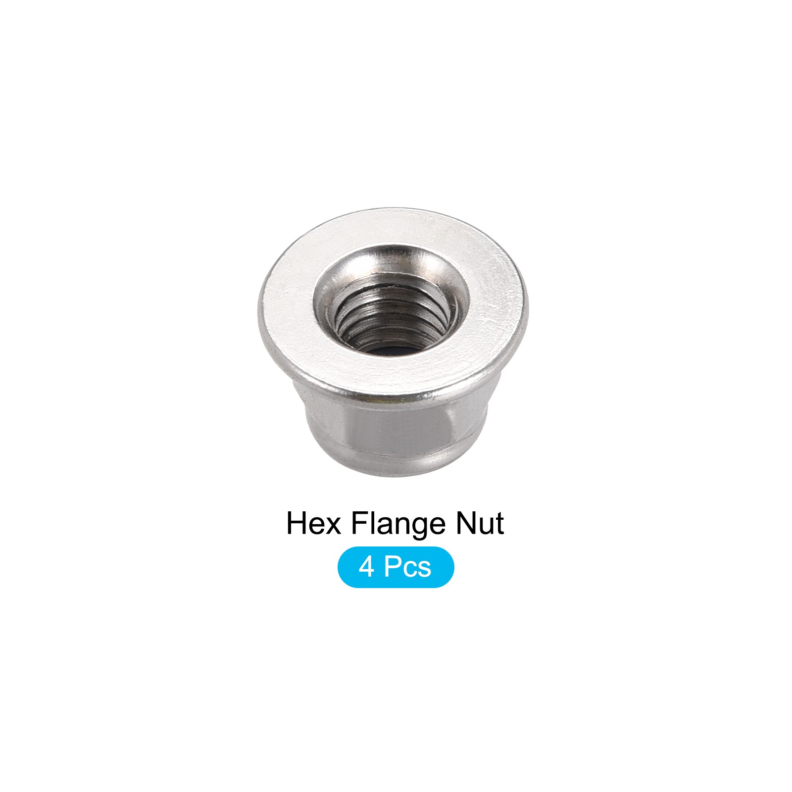 Hex Flange Nylon Insert Lock Nuts,4 Pcs,for Industrial Construction Fasteners