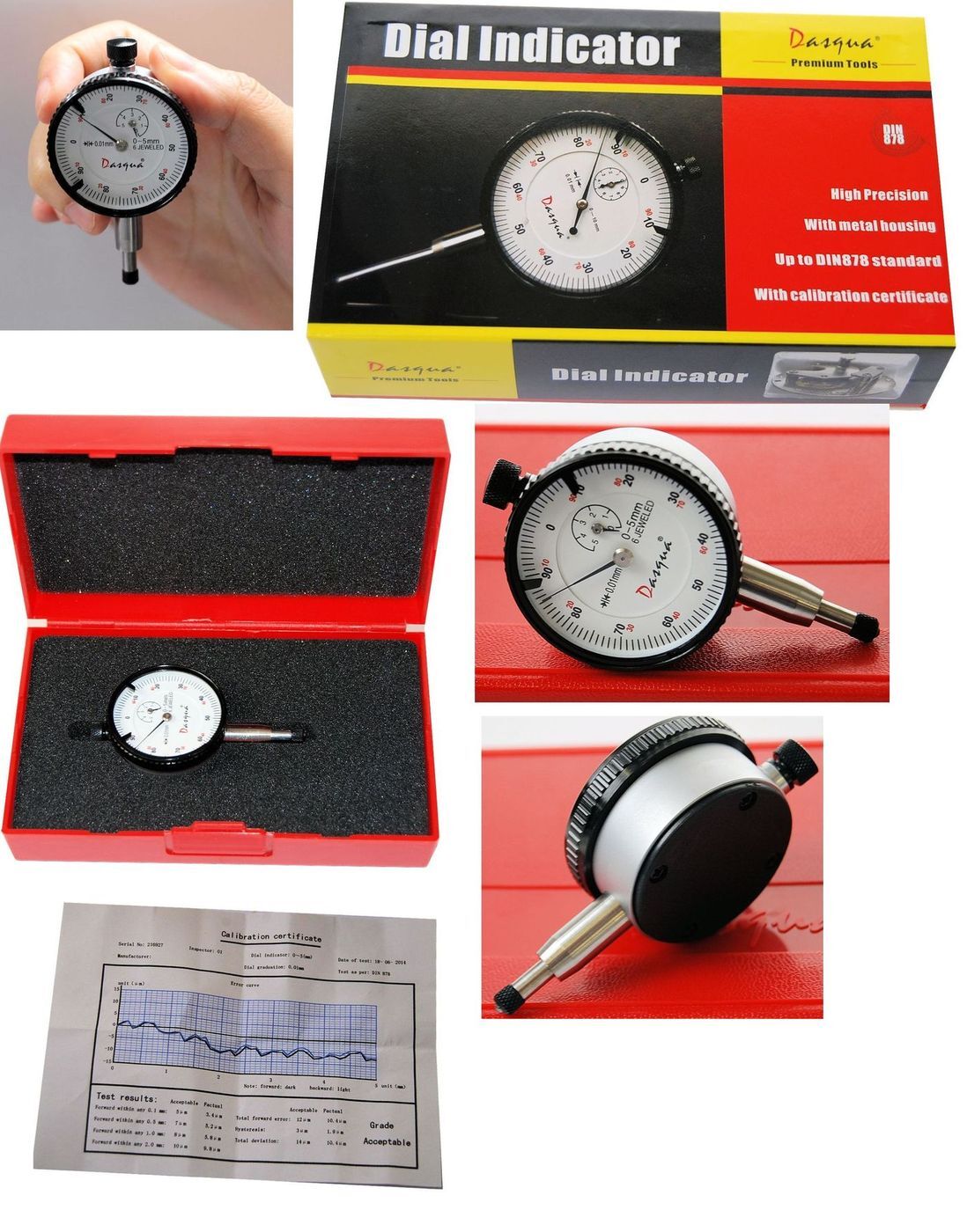 Dasqua 40mm High Precision Analog Comparator 0-5mm x 0.01mm 5121-1102