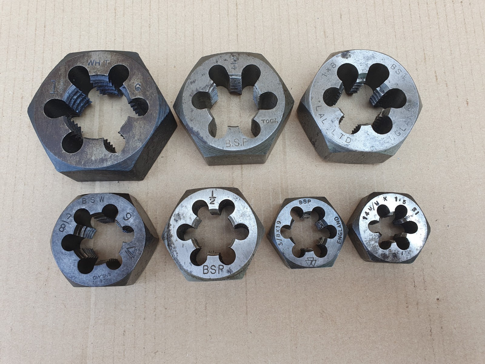 Vintage Hexagonal Rethreading Dies Imperial Measurements