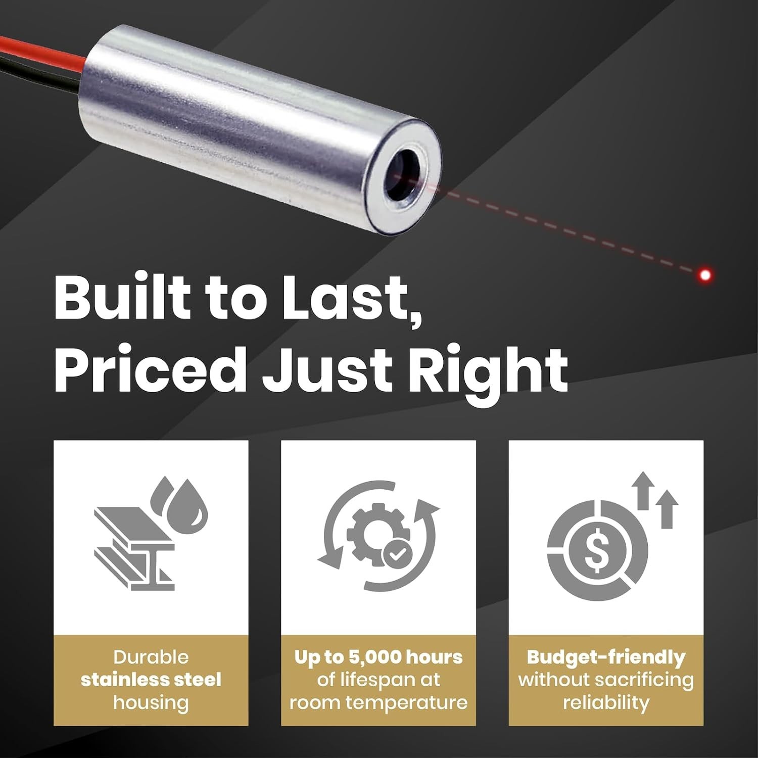 Compact Red Dot Laser Module Class 3R - Energy Efficient, Indoor Optimization