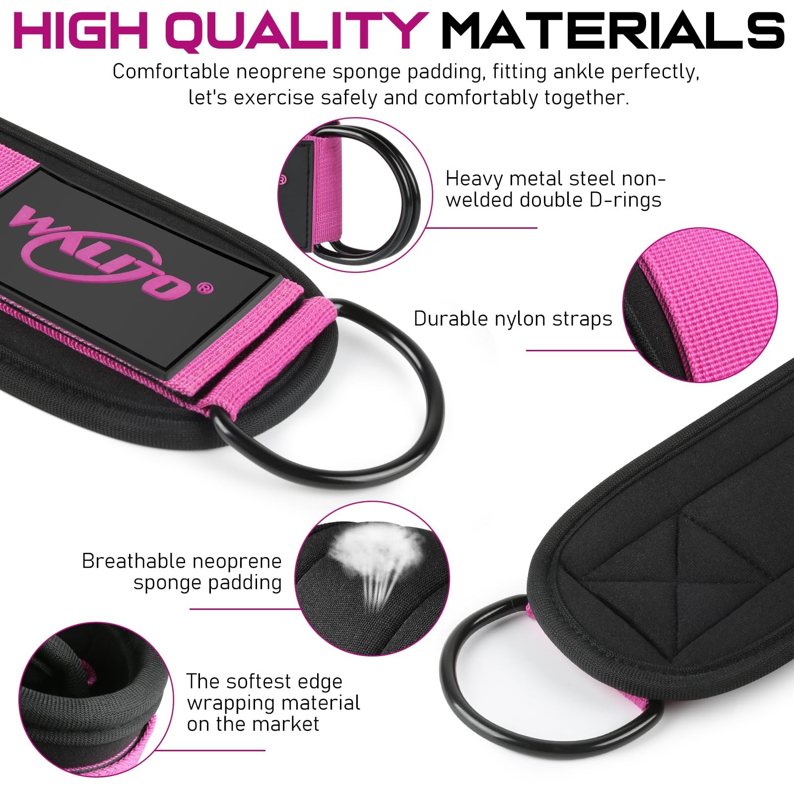 Ankle Straps for Cable Machines Adjustable Cuffs for Glute, Leg & Hip Workouts