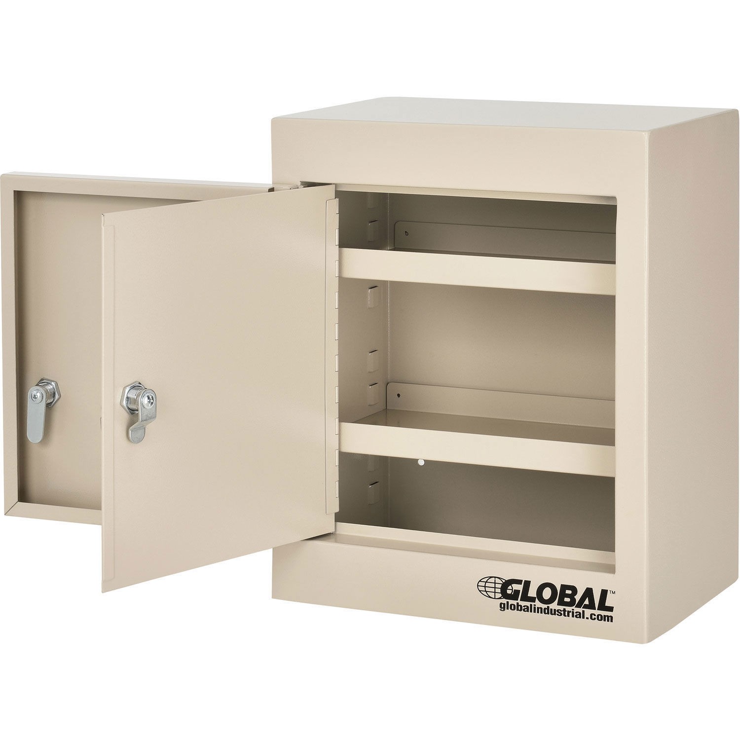 Double Door/Double Lock Small Narcotics Cabinet12"W x 8"D x 15"H Beige