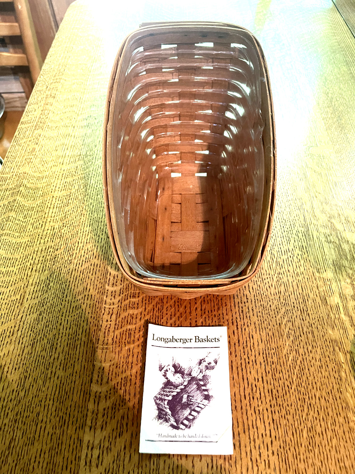 Longaberger Small Vegetable Basket, w/Protector, MINT