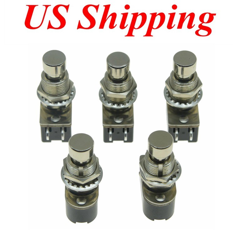 5pcs Quality SPST Momentary Push Button Guitar Effect Pedal Foot Switch OFF(ON)