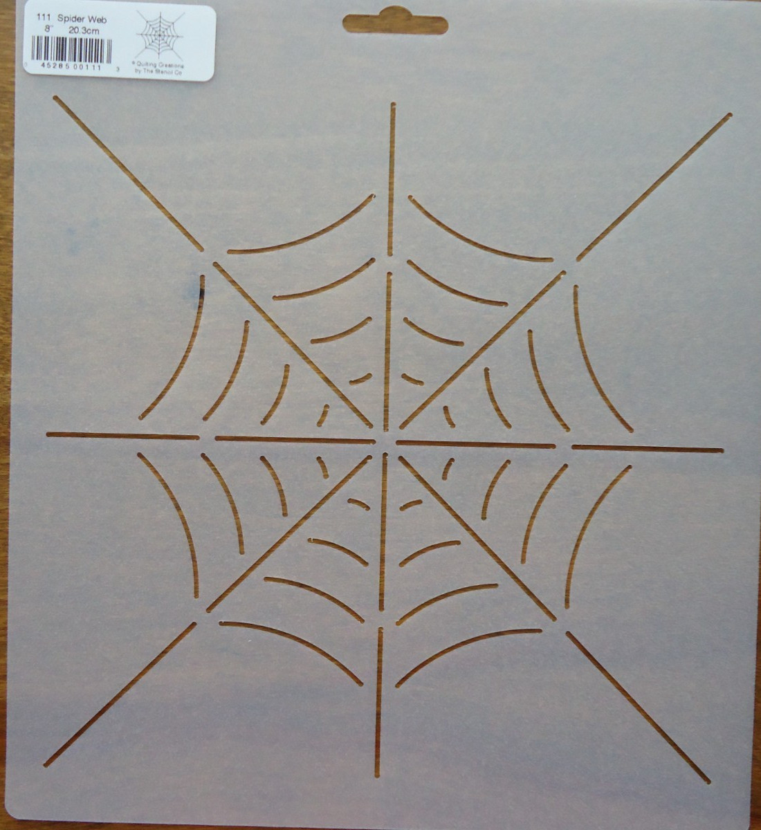 Stencil Quilting Spider Web Block 8" 20.3cm QC 111 stitch Halloween Fall spiders