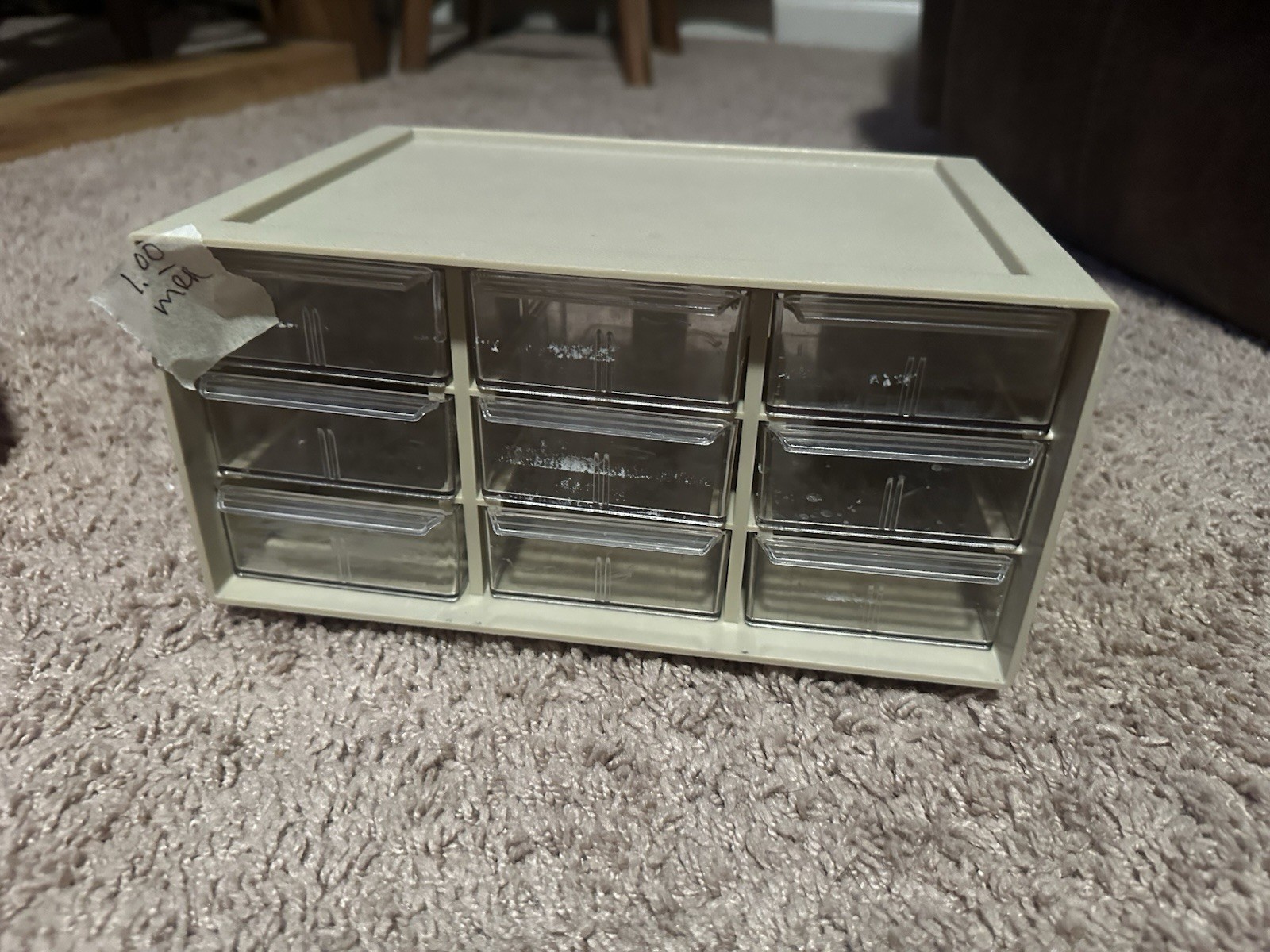 Vintage Akro-Mils 9 Drawer Plastic Storage Cabinet Drawers 4 Dividers # 10-109
