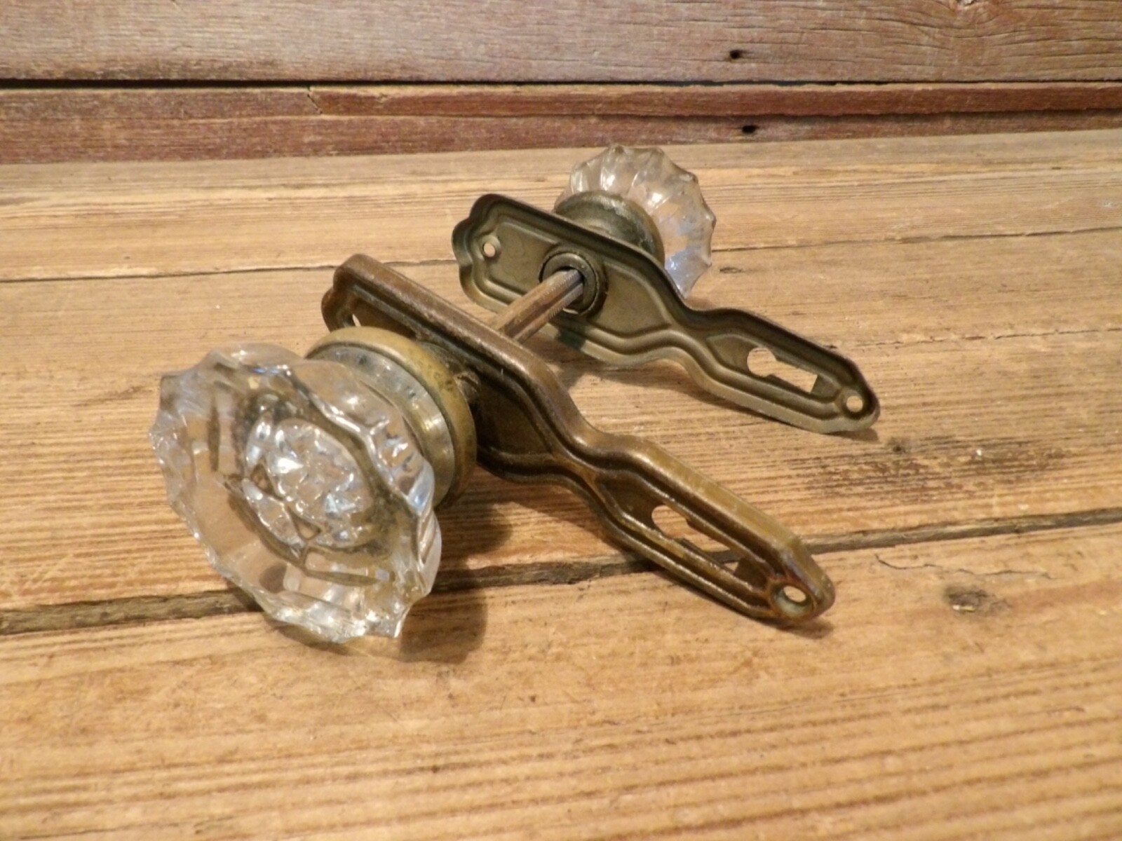Antique Vintage 1900's Keyhole Metal Door Knob Set - PARTS!
